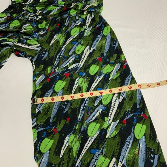 Yelete Wide Leg Colorful Green Pants - Medium - Picture 4 of 8